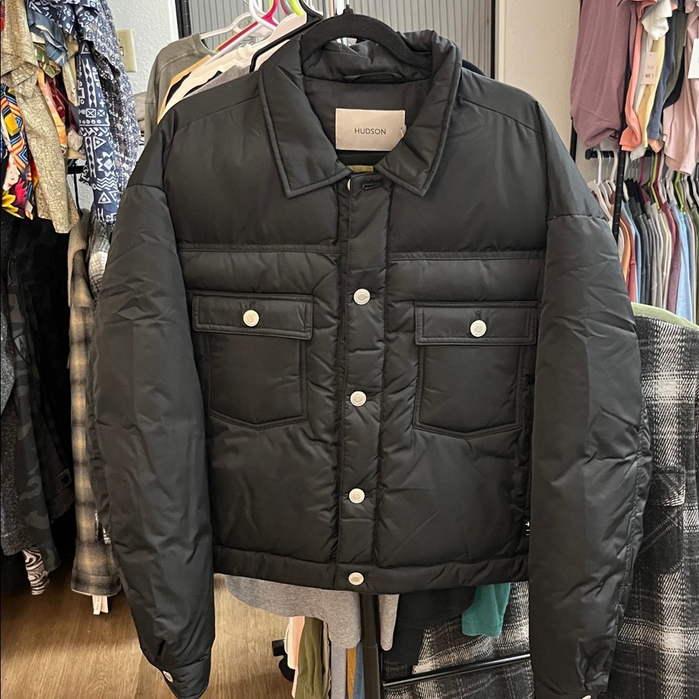 Hudson Cropped Black Puffer Jacket